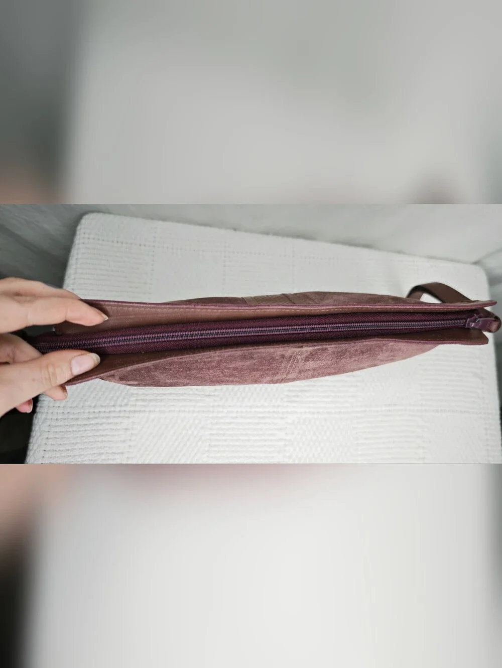 phillippe vintage purple suede and leather clutch